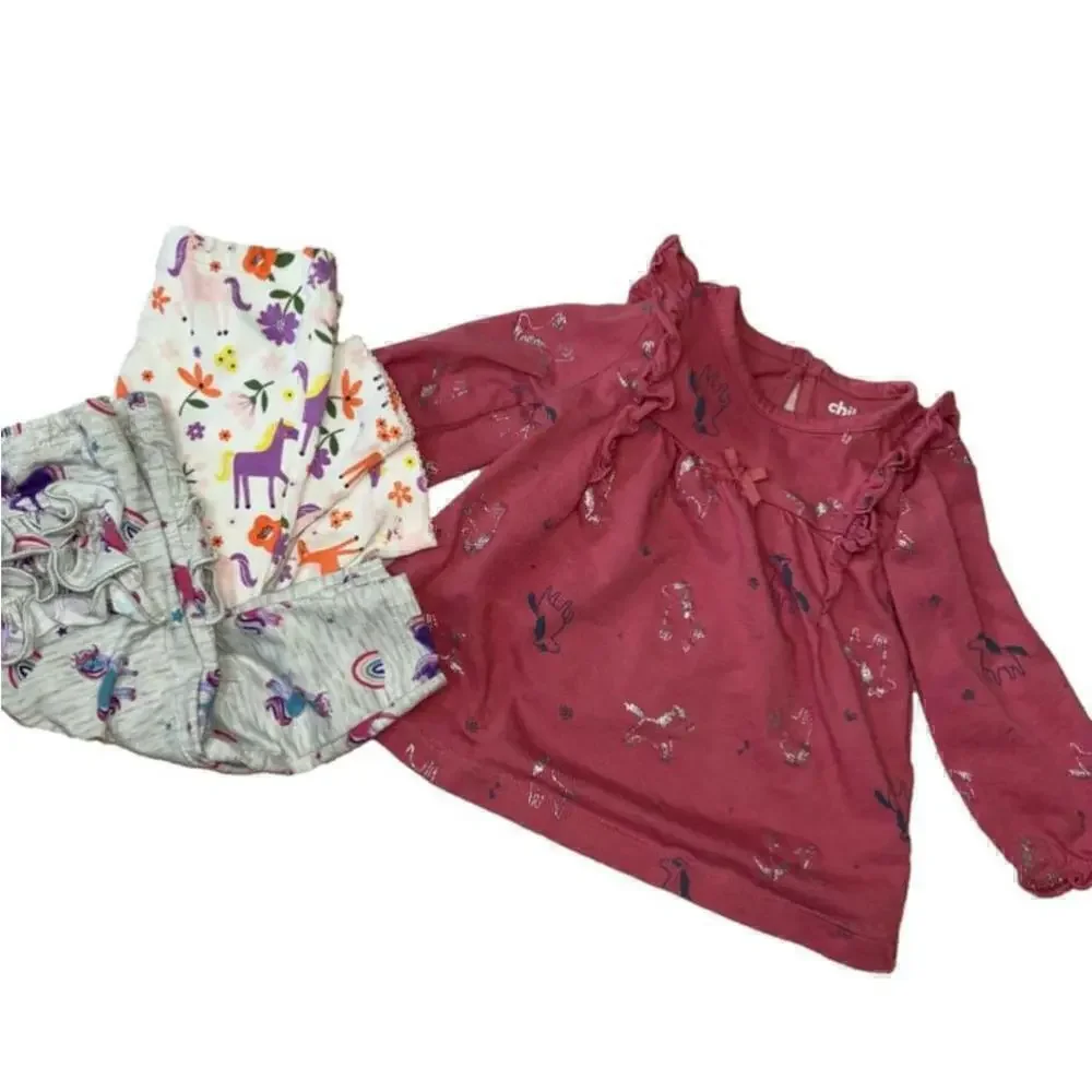 Baby Girl’s Unicorn 3 Piece Bundle Pink Floral Unicorn - 6 Months